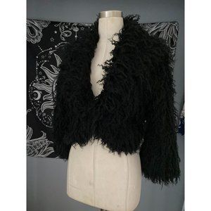 BEBE Kardashian Jacket Coat Mongolian faux fur Small